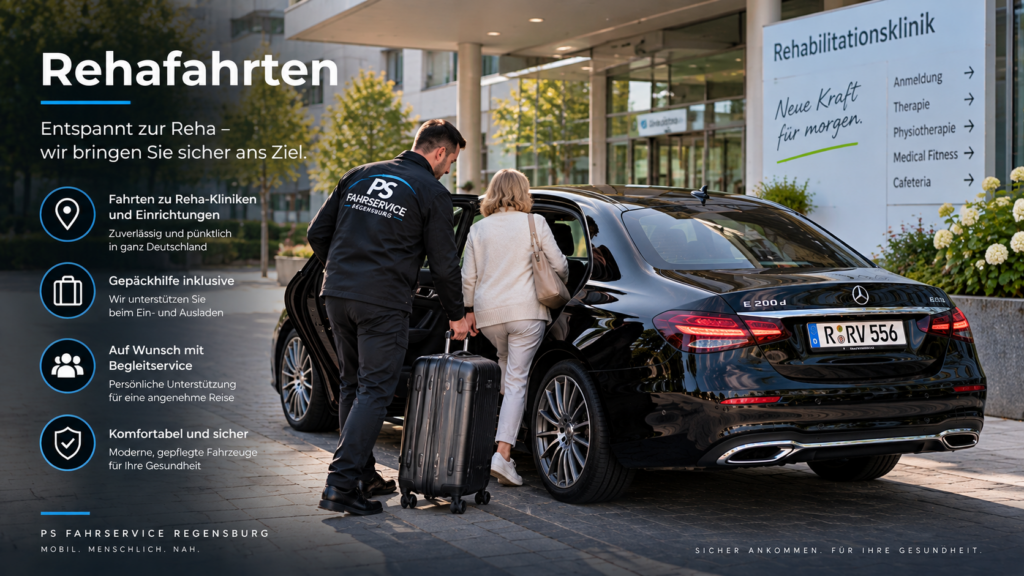Rehafahrt mit Begleit- und Gepäckservice zur Rehaklinik – PS Fahrservice Regensburg