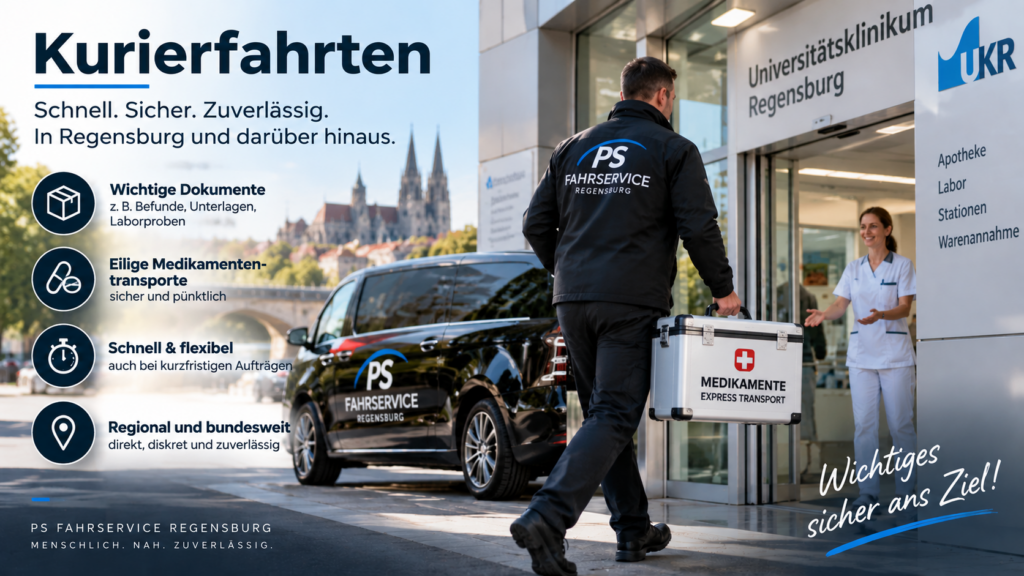 Kurierfahrten in Regensburg für eilige Medikamente, Dokumente und Laborproben – PS Fahrservice Regensburg